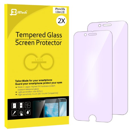 iPhone 6s Screen Protector, JETech® 2-Pack Premium Tempered Glass Eye Protection Screen Protector for Apple iPhone 6 and iPhone 6s 4.7 (Purple)