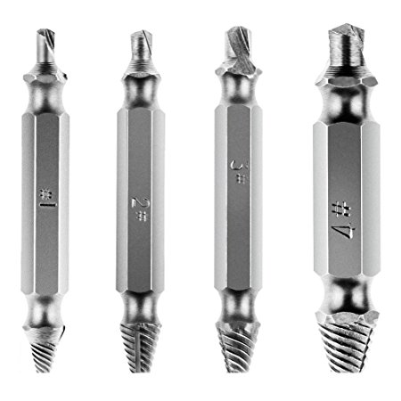 Vastar AC550 Screw Remover and Extractor Set Grab Damaged Fasteners with Speed and Precision - Set of 4 Damaged Screw Remover