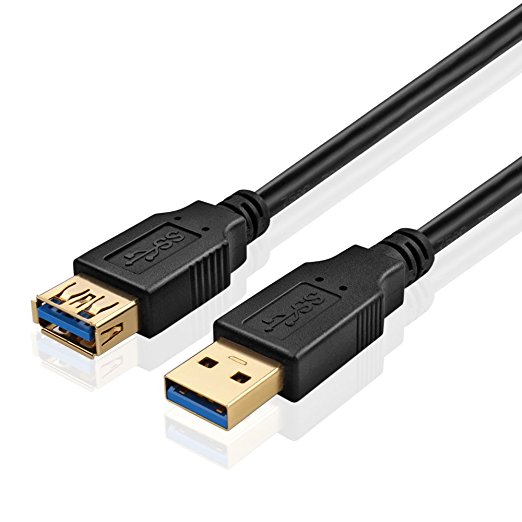 TNP USB 3.0 Extension Cable (15 Feet) - Superspeed USB 3.0 Type A Male to Female Extender M/F Bi-Directional Connector Adapter Wire Cord Plug Jack for Data Transfer Sync & Charge - Black