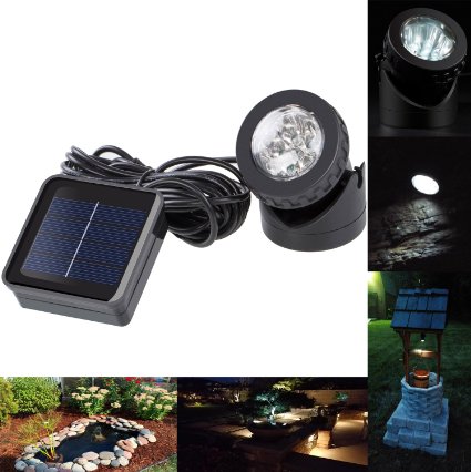 RockBirds SL006 Weatherproof Solar Energy Powered LED Spotlight Available for Outdoor Garden Pool Pond Spot Lamp Light - Dusk to Dawn Dark Auto Sensing - Lifetime Guarantee