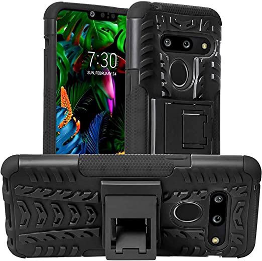 LSL Case Compatible with LG G8 Case/LG G8 Thin Q Case Military Grade Drop Protection Armor Cover with Kickstand Soft TPU Heavy Duty Hybrid Rugged Holster Rubber Case for LG G8/LG G8 Thin Q - Black