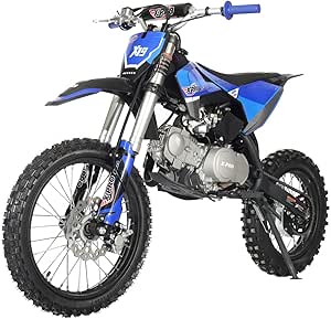 X-PRO X19 125cc Dirt Bike Zongshen Brand Engine with 4-Speed Semi-Automatic Transmission, Big 17"/14" Tires! (Blue)