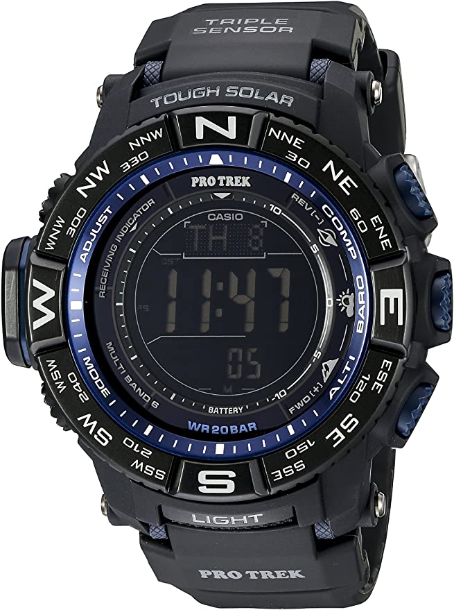 Casio Men's PRW-3500Y-1CR Pro Trek Quartz Solar Atomic Digital Display Black Watch