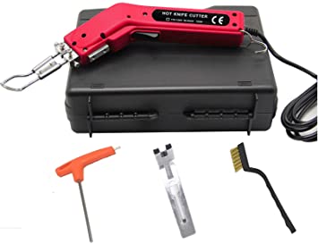 Professional Handheld Hot Knife Fabric Cutter and Heat Sealer Nylon Rope Healing Hot Cutting Tool Cloth Knife Cutter, w/Cutting Foot, Carry Case