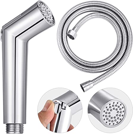 Handheld Bidet Toilet Sprayer with 4.92 ft Shower Extended Replacement Hose Hand Held Baby Cloth Diaper Sprayer for Bathroom Toilet Cleaning Personal Hygiene Pet Shower