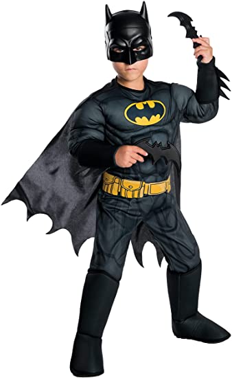 Rubie's Costume Co 630857_M Boys DC Comics Deluxe Batman Costume, Medium, Multicolor