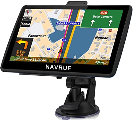 NAVRUF GPS Navigation for Cars 7 Inch with High Resolution Touch Screen Real Voice Direction Vehicle GPS Navigator Lifetime Map Updates