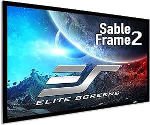 Elite Screens 150 Inch Projector Screen Diag16:9, Active 3D 4K Ultra HD ISF Material Fixed Frame Home Theater Movie Office Presentations Indoor Front Projection Screen, Sable Frame 2 Series, ER150WH2