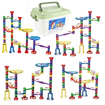 WTOR Marble Run Set Marble Maze Game STEM Educational Learning Building Blocks Toy Gift for Kids Boys Girls (Storage Box)