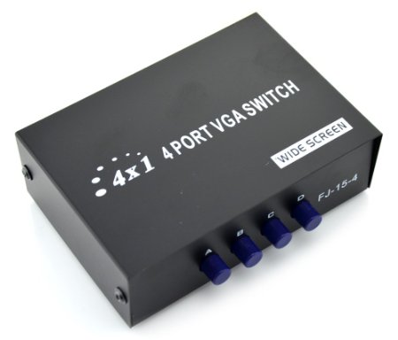 E-More® 4 Port VGA Sharing Switch Box(4 VGA out/1 VGA in) Up tp 1920x1440