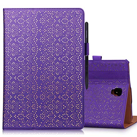 WWW Samsung Galaxy Tab S4 10.5 SM-T830/SM-T835 Tablet Case,[Luxury Laser Flower] Premium PU Leather Case Protective Cover with Auto Wake/Sleep Feature for Galaxy Tab S4 10.5 SM-T830/SM-T835 Purple