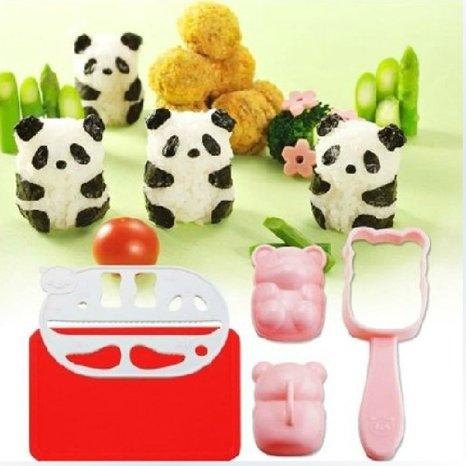 OrangeTag New Bento Accessories Rice Ball Mold Mould with Nori Punch Sushi Panda