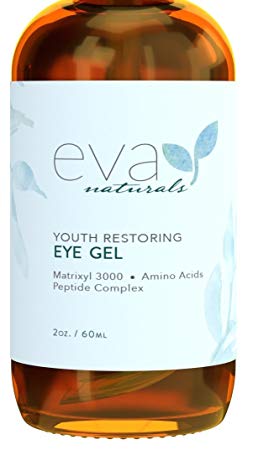 Eye Gel - Larger Size 2 oz Bottle - Best Firming Eye Cream Treatment for Dark Circles, Puffy Eyes, Crow's Feet, Fine Lines & Under Eye Wrinkles by Eva Naturals