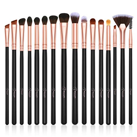 BESTOPE Eye Makeup Brushes Set, 16 Pieces Professional Cosmetics Brush, Eye Shadow, Concealer, Eyebrow, Foundation, Powder Liquid Cream Blending Brushes Set with Premium Wooden Handles