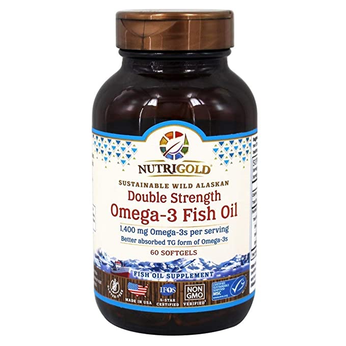 Nutrigold Double Strength Omega-3, 1400 mg 60 Softgels