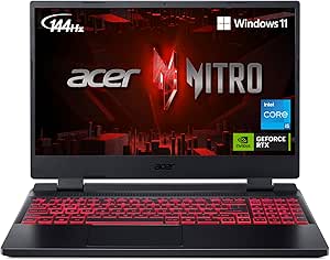 Acer Nitro 5 Gaming Laptop | Intel Core i5-12500H | NVIDIA GeForce RTX 3050 Ti Laptop GPU | 15.6" FHD 144Hz IPS Display | 16GB DDR4 | 512GB Gen 4 SSD | Killer Wi-Fi 6 | Backlit Keyboard (Renewed)