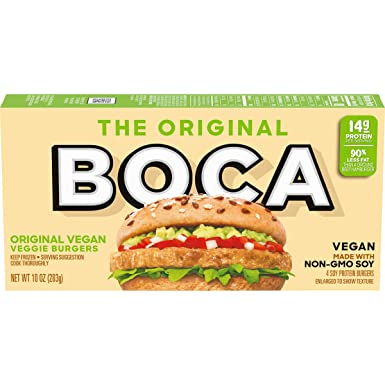 Boca Original Turk'y Vegan Non GMO Frozen Veggie Burger (4 Count)