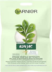 Garnier Bio – Éponge Konjac Nettoyante et Exfoliante – 100% Végétale – Pour Tous Types de Peaux