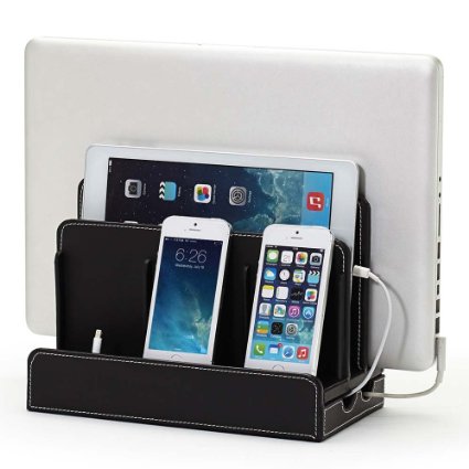 G.U.S. Black Leatherette Multi-Device Charging Station and Dock