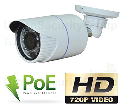 USG 720P 1MP HD IP PoE Dome Security Camera: 3.6mm Wide Angle Lens   30x IR LEDs For 100 Feet Night Vision   IR-Cut   IP66 NEMA 4x Outdoor Rated   ONVIF