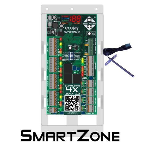 SmartZone-4X Control - 4 zone controller KIT w/ Temp sensor - Universal Replacement for honeywell zoning panel truezone hz432 & more
