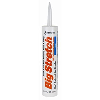 Sashco Big Stretch Acrylic Latex High Performance Caulking Sealant, 10.5 oz Cartridge, Clear