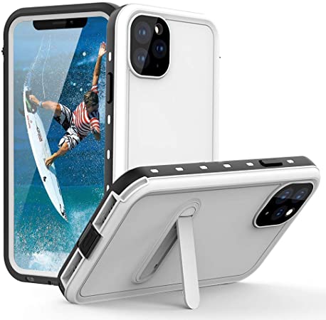 comosso iPhone 11 Pro Max Waterproof Case,Full Body with Built-in Screen Protector,Heavy Duty Protection Shockproof Case for iPhone 11 Pro Max (6.5",2019) (SS-White)