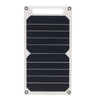 Docooler Solar Charger 10W Portable Ultra Thin Monocrystalline Silicon Solar Panel 5V USB Ports for iPhone 6s/6/Plus iPad Galaxy S6/S7/Edge/ Nexus 5X/6P High Effiency Outdoor Activities Lighting Use