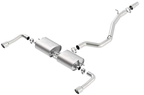 Borla 140682 S-Type Cat-Back Exhaust System 3/2.25 in. 3.5 in. Single Round Rolled Angle-Cut x 6 in. Tip Single Split Rear Exit S-Type Cat-Back Exhaust System