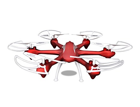 Tecesy 2.4G 4 Channel 6-Axis Gyro Hexacopter Drone RC Quadcopter with Headless Mode RTF (Red)