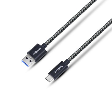 USB Type C Cable Nekteck Nylon Braided USB 31 USB-C to USB 30 Type A Male Data and Charging Cord with 56k ohm resistor 2m66ft for for Apple Macbook 12 Inch LG G5 Nexus 5X 6P and More Black