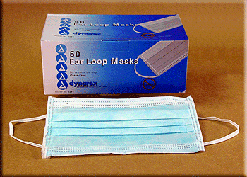 Earloop Procedure Face Masks Blue with glass-free filter , Case of 600