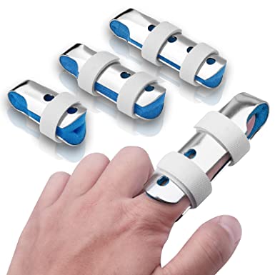 Finger Splint, 3-Size Aluminum Finger Splints, Metal Finger Support for Finger Knuckle Immobilization of Adults and Children Suffering Pain Sprains Strains Arthritis