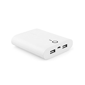 Aukey A2 10000mAh USB Portable Charger Power Bank for  Smartphones & Tablets - White