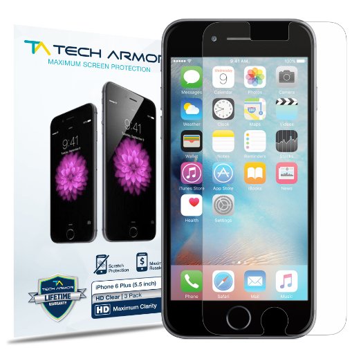 Tech Armor Screen Protectors - 3 Pack - High Defintion Clear