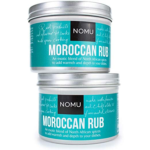 NOMU Moroccan Seasoning Rub (2-Pack) - Blend of 13 Spices - Paleo, Vegan, Non-Irradiated, No MSG or Preservatives