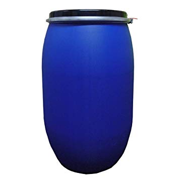 120 L Ltr Litre Plastic Blue Open Top Keg Drum Barrel for Storage Food Grade with Lid UN Approved Shipping Food Cooking