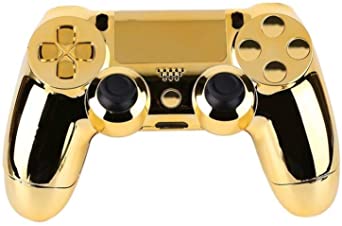 Full Housing Shell Case Skin Cover Button Set with Full Buttons Mod Kit Replacement For Playstation 4 PS4 Controller Gold