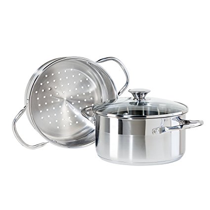 Oggi 5625.0 3-Piece Stainless Steel Vegetable Steamer Set