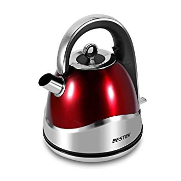 BESTEK BTWK011-RD-UK Electric Kettle, Stainless_Steel, 3000 W, 1.5 liters, Red