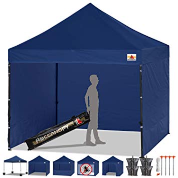 ABCCANOPY 23 Colors Commercial 10x10 Ez Pop up Canopy, Party Tent, Fair Gazebo and Roller Bag Bonus 4X Weight Bag