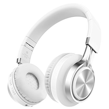 Bluetooth Headphones, Sound Intone BT-06 Swift 4.0 Wireless Stereo Noise Canceling Headphones On Ear Headset, With HiFi Build in Microphone and Volume Control, Comes With Audio Cable, Compatible With Most Phones/ PC/ Tv/ iPhone/ Samsung/ Laptop(White)