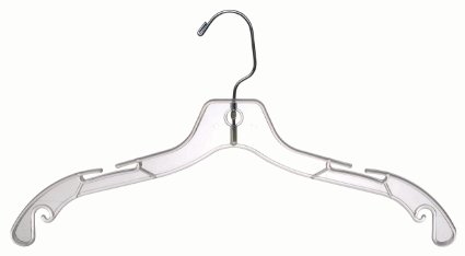 The Great American Hanger Company Plastic Top Hangers, Clear (100 Pieces)