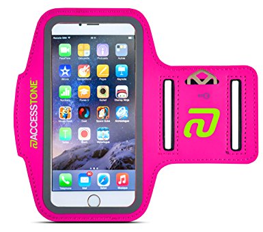AccessTone Water Resistant Sports Armband with Key Holder for iPhone 6S, 6 (4.7-inch) and Galaxy S6, for Running and Working Out, with 100%