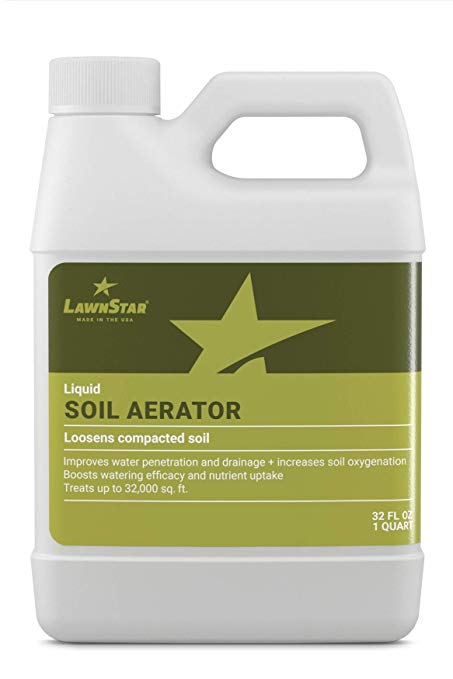 LawnStar Liquid Soil Aerator (32 OZ) - Loosens & Conditions Compacted Soil - Alternative to Core and Mechanical Aeration - Improves Water Penetration & Drainage   Soil Oxygenation - American Made