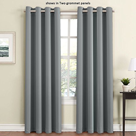 FlamingoP Functional Blackout Curtains for Bedroom, Thermal Insulated, Privacy Assured, Set of one, 52 x 96 Inch in Dove Gray