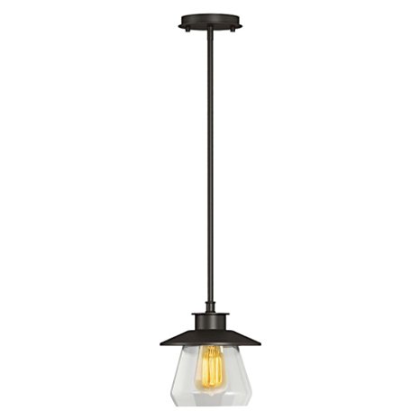 Globe Electric 1-Light Modern Industrial Pendant, Oil Rubbed Bronze Finish, 1x 60W Max E26 Bulb (sold separately), 64847