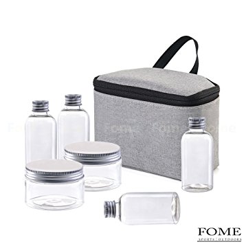 Spice Jars,FOME SPORTS|OUTDOORS 6 Pcs Spice Bottles Spice Slat Pepper Herb Container Shakers with Portable Pouch for Outdoor Home Camping BBQ Easy Carry Use One Year Warranty