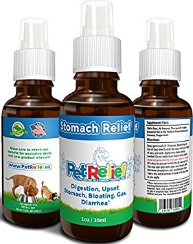 Dog Upset Stomach, Bloat And Gas Relief For Dogs, Natural Stomach Relief, Lifetime Warranty! 30ml Dog Farts, Digestion, Sensitive Stomach Relief Spray, No Side Effects! Made In USA By Pet Relief