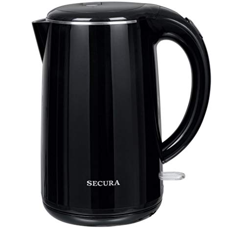 Secura 18 Quart Stainless Steel Cordless Electric Water Kettle Double Wall Cool Touch Exterior